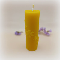 Bišu vaska svece - Ziedi (cilindra)